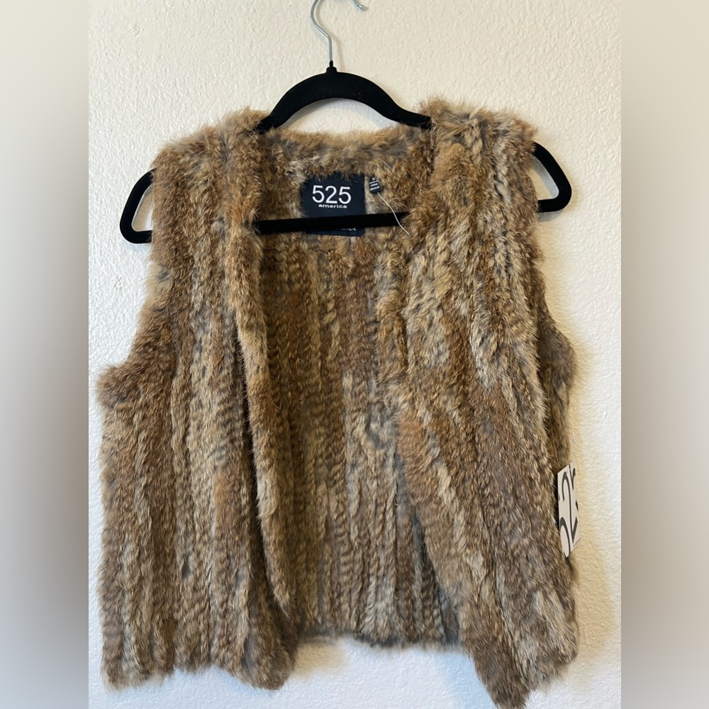 NWT 525 America 100% RabbitFur vest